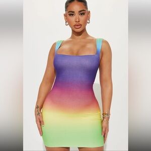 Michelle Multi Mini Dress - Multi Color . Size Small